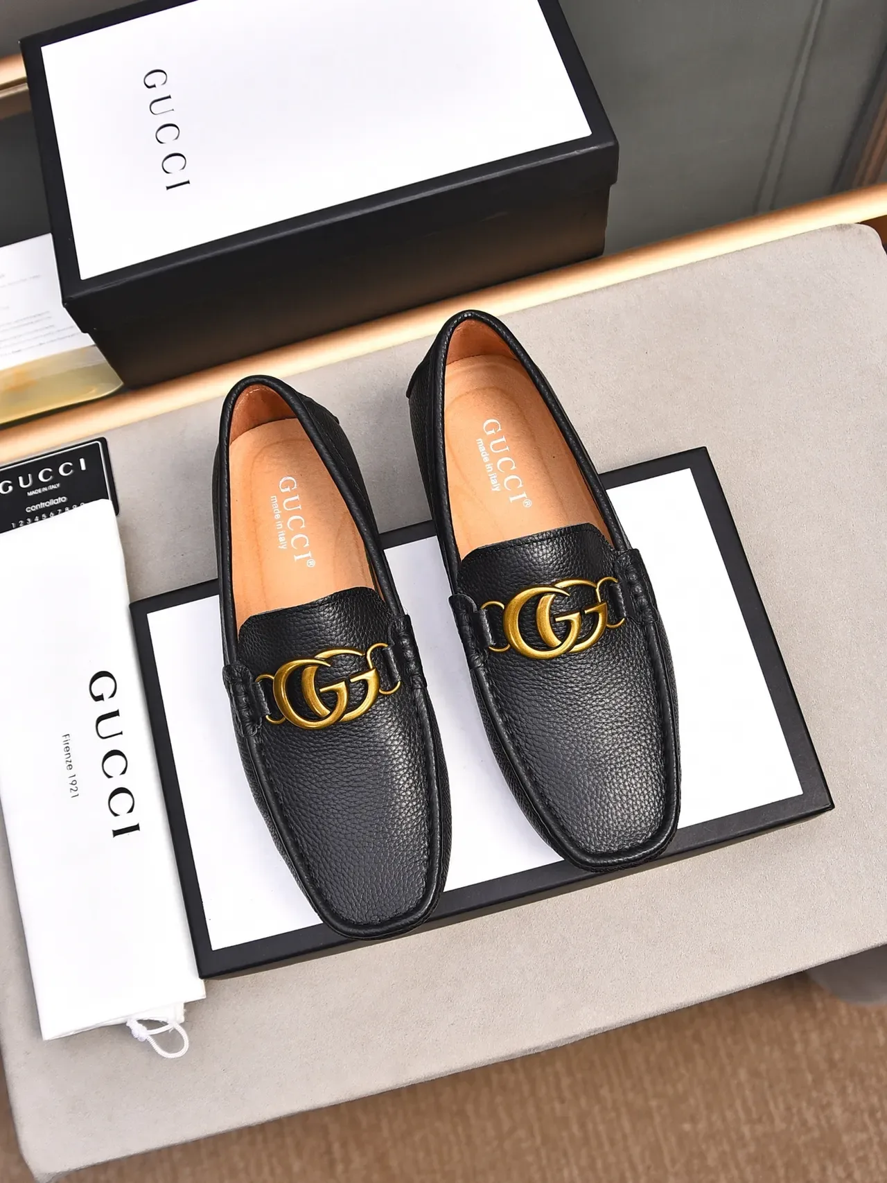 Gucci Horsebit 1955 Black Pebbled Leather Loafer 2