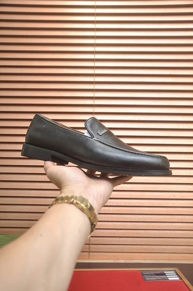 Gucci Horsebit 1955 Black Pebbled Leather Loafers 4
