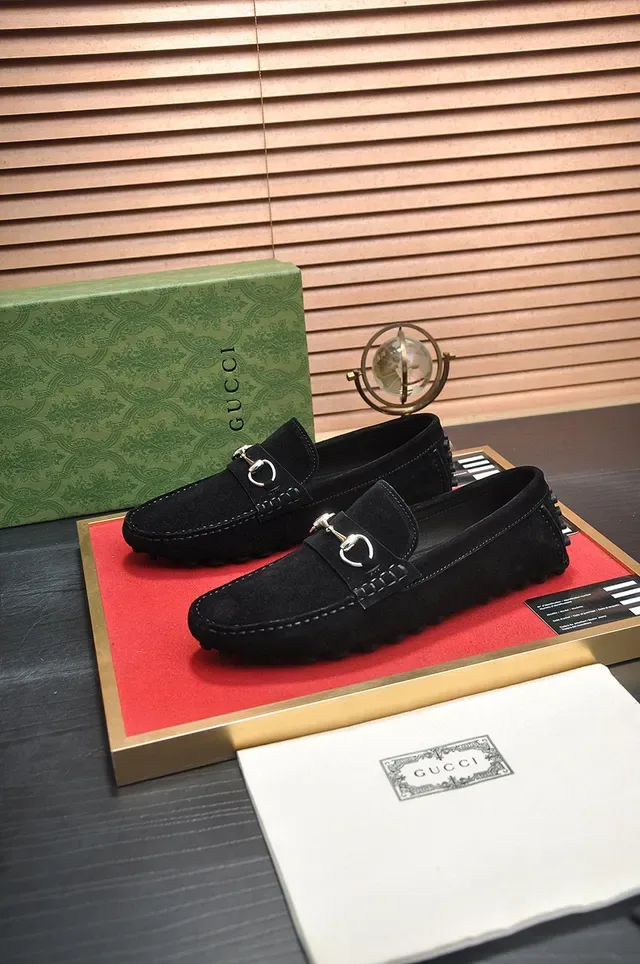 Gucci Horsebit 1955 काले स्यूड लोफर्स 3