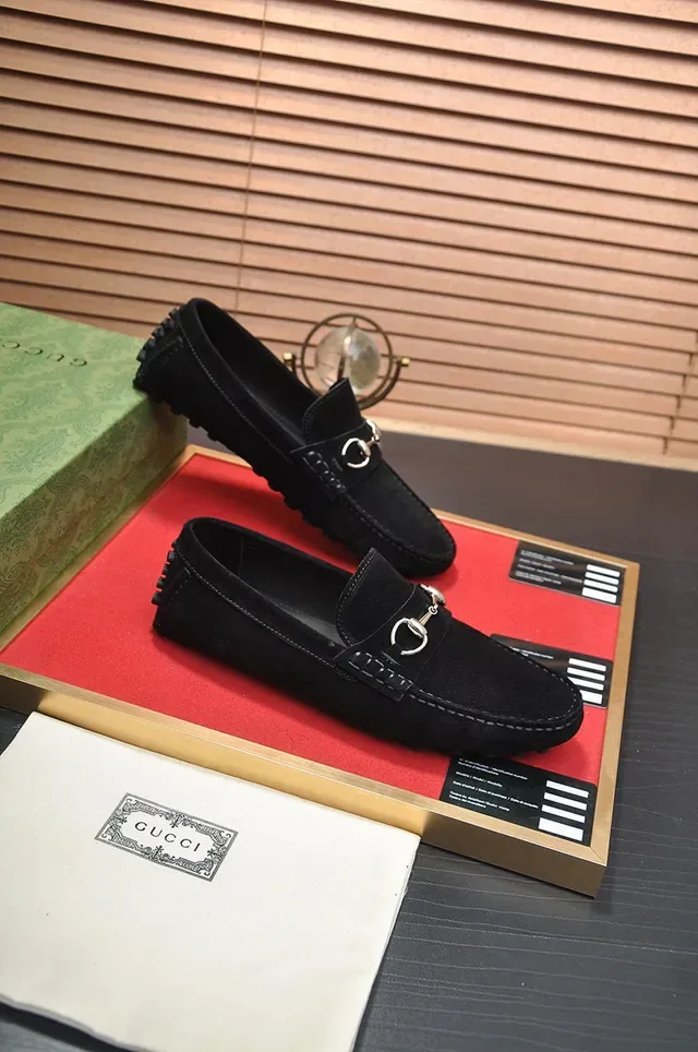Gucci Horsebit 1955 काले स्यूड लोफर्स 6