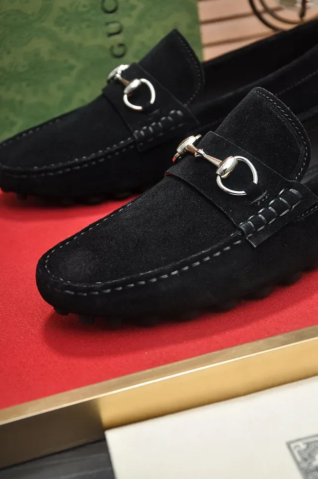 Gucci Horsebit 1955 काले स्यूड लोफर्स 8