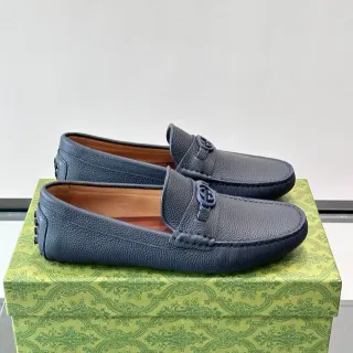 Gucci Horsebit 1955 蓝色磨砂皮乐福鞋