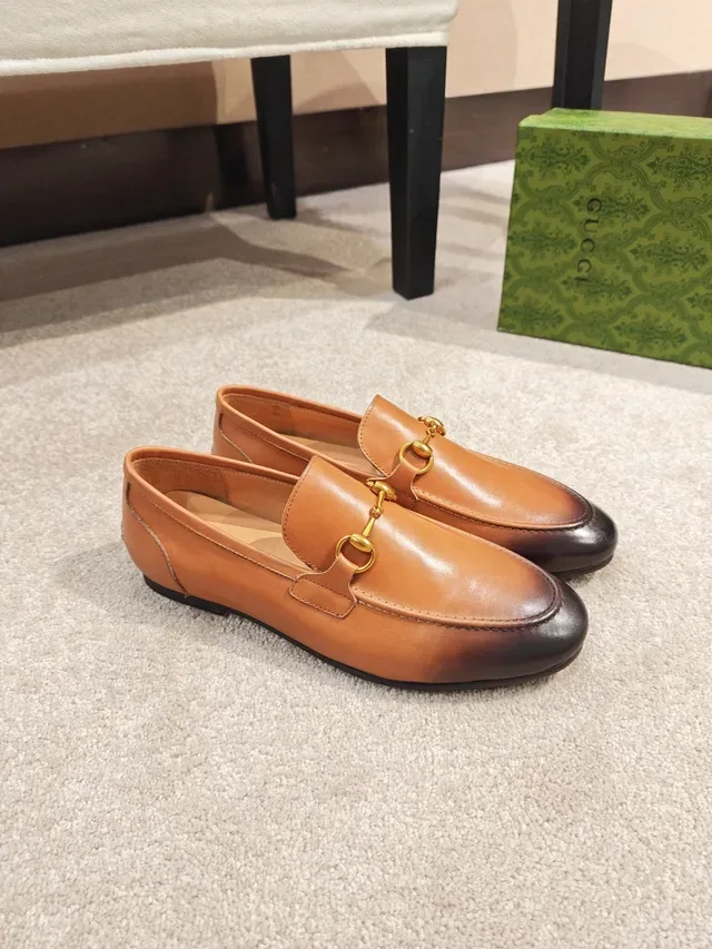 Gucci Horsebit 1955 ब्राउन बेज बकल टू-टोन लेदर लोफर 4