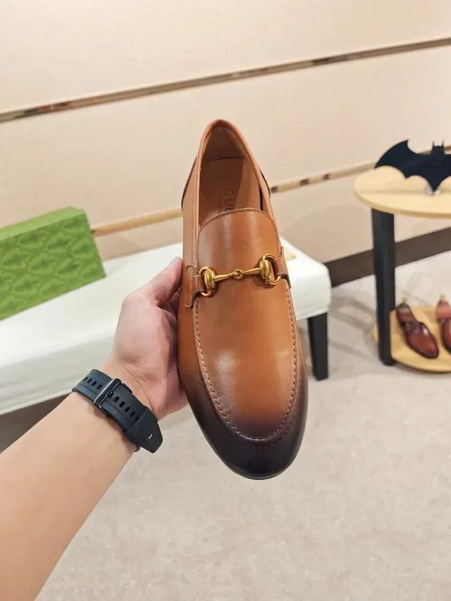 Gucci Horsebit 1955 ब्राउन बेज बकल टू-टोन लेदर लोफर 5