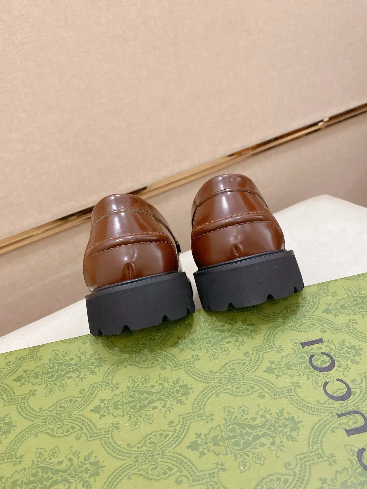 Gucci Horsebit 1955 Brown Black Buckle Embossed GG Leather Loafer 3
