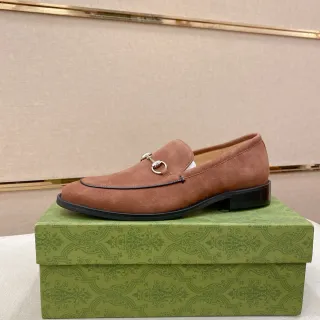 Gucci Horsebit 1955 棕色麂皮乐福鞋