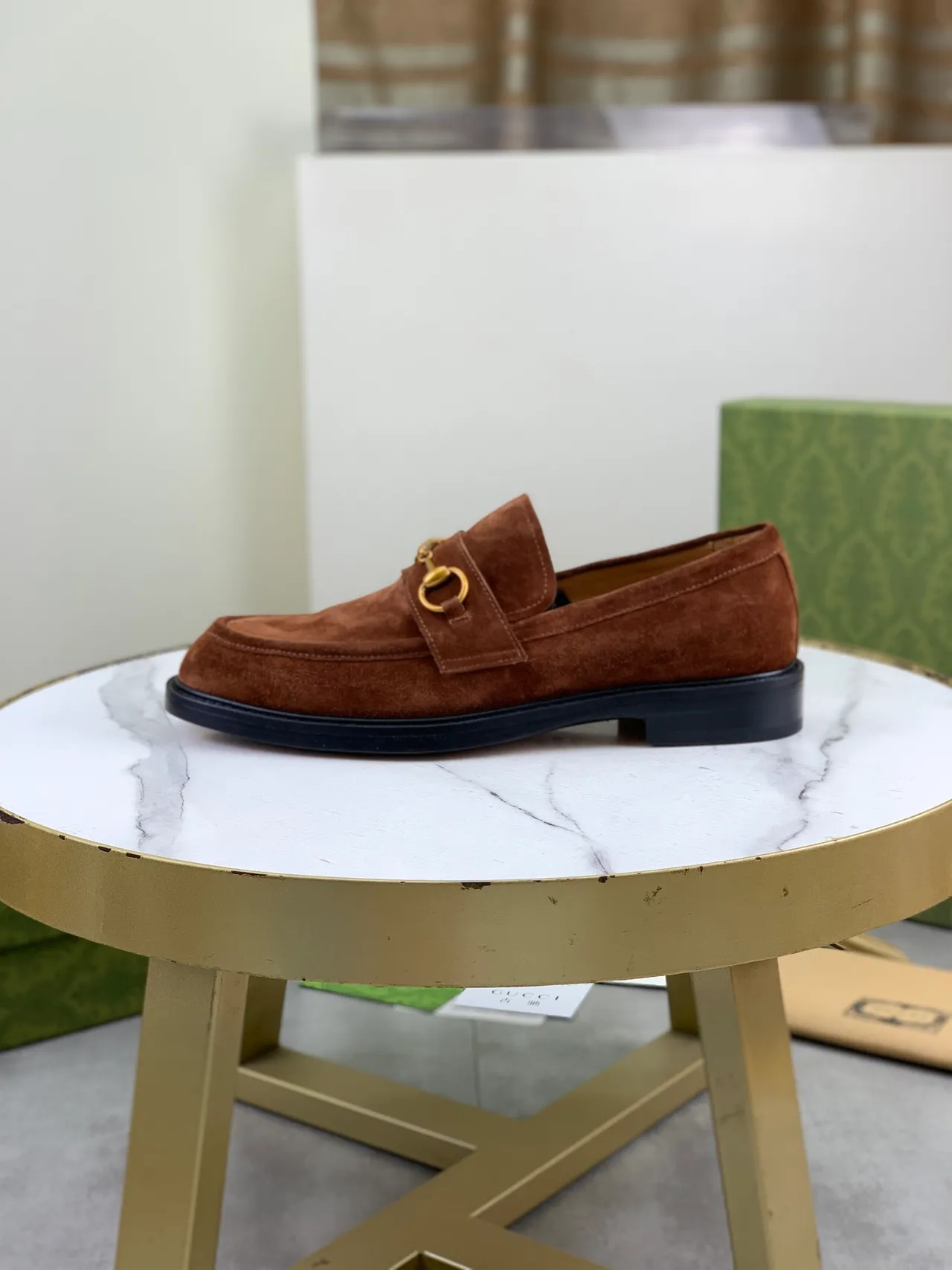 Gucci Horsebit 1955 Brown Suede Loafers 6