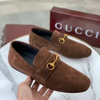 Gucci Horsebit 1955 Brown Suede Loafers