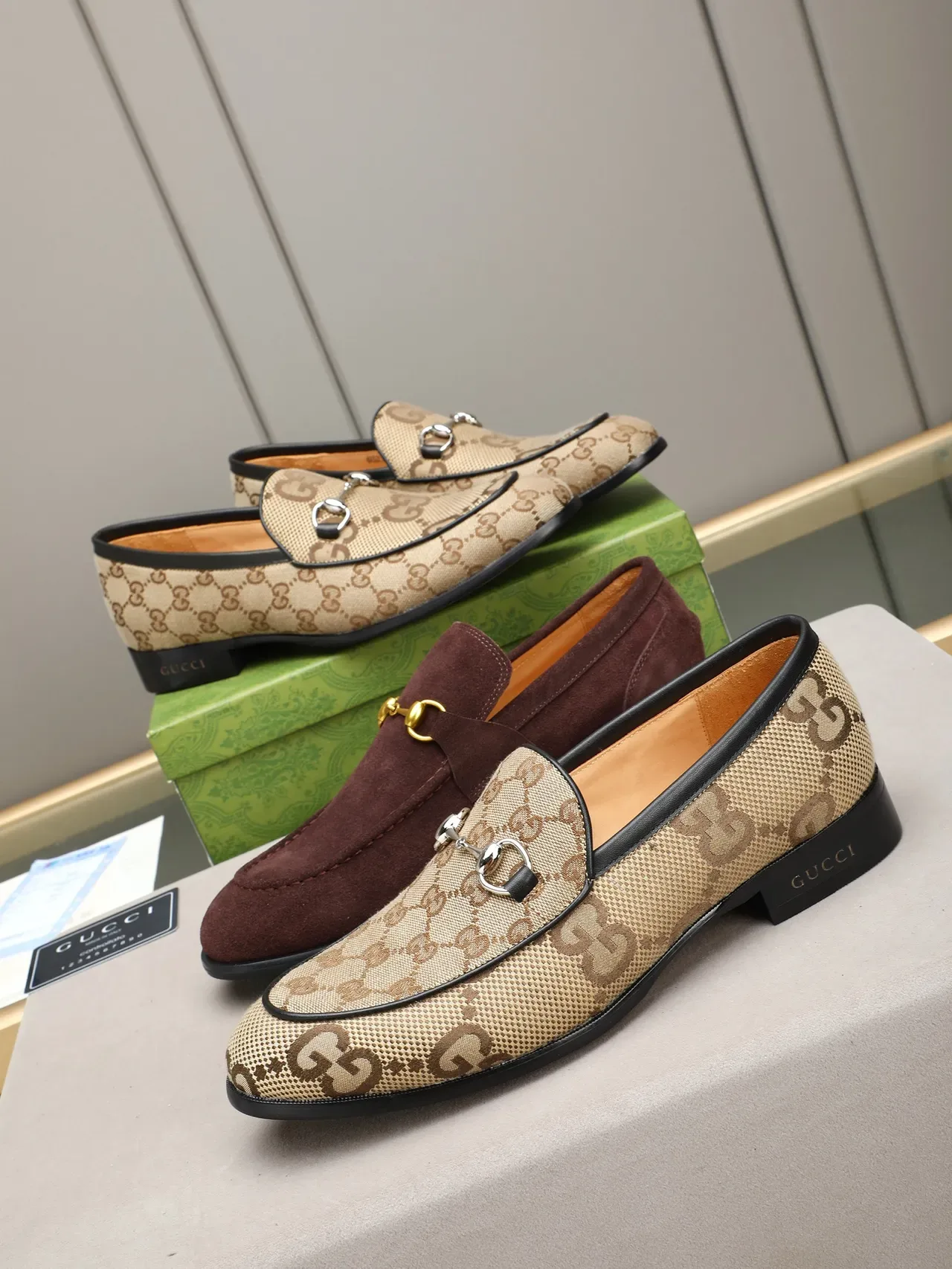 Gucci Horsebit 1955 Burgundy Suede Loafers 2