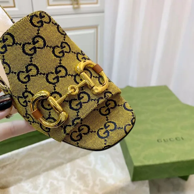 Gucci Horsebit 1955 GG Monogram Dourado Horsebit Mule Loafers 2