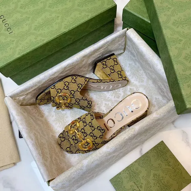 Gucci Horsebit 1955 GG Monogram Dourado Horsebit Mule Loafers 6