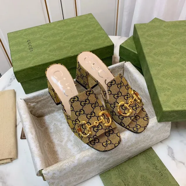 Gucci Horsebit 1955 GG Monogram Dourado Horsebit Mule Loafers 7