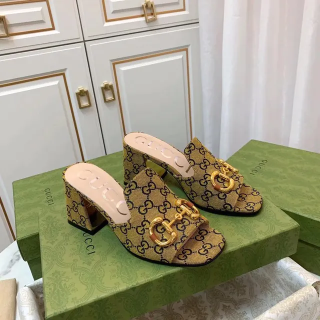 Gucci Horsebit 1955 GG Monogram Dourado Horsebit Mule Loafers 8