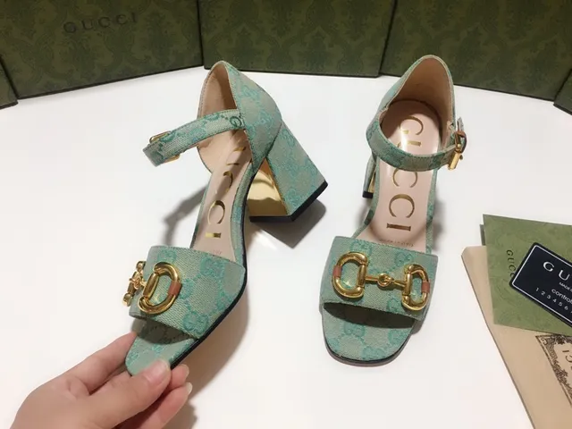 Gucci Horsebit 1955 Mint Green Jacquard Horsebit Gladiator Sandals 3