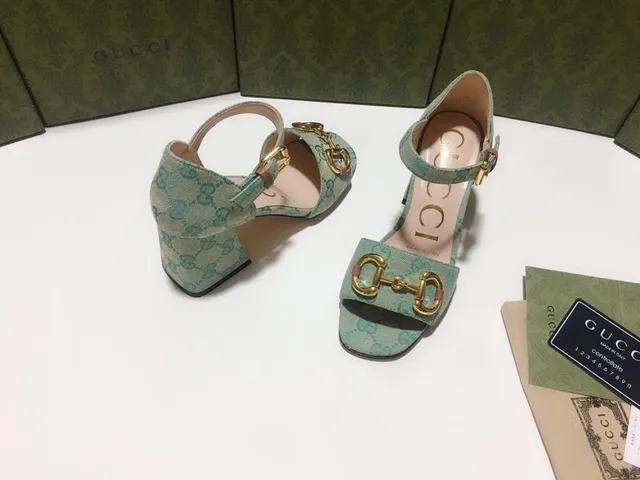 Gucci Horsebit 1955 Mint Green Jacquard Horsebit Gladiator Sandals 7