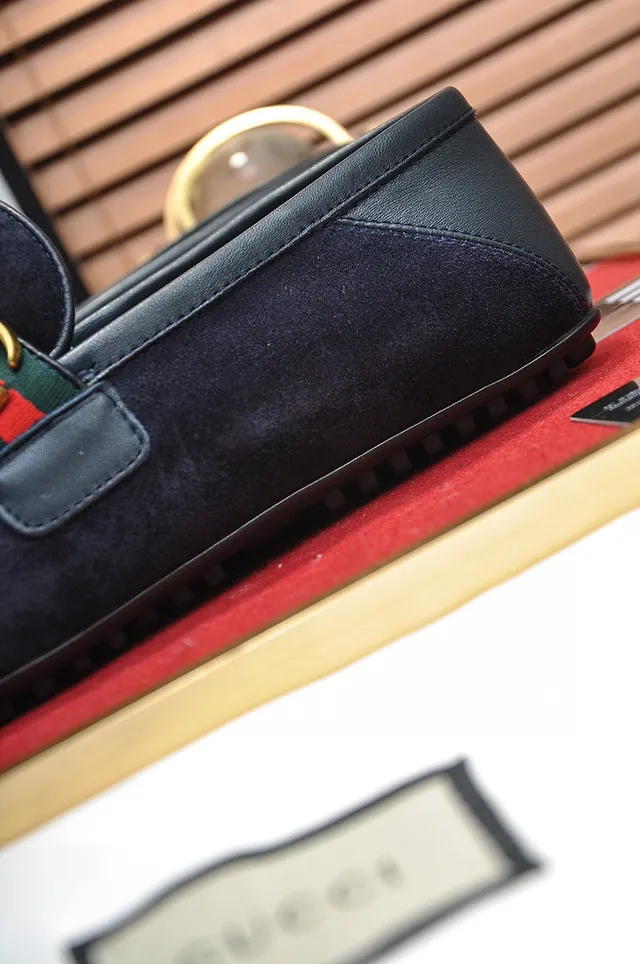 Gucci Horsebit 1955 Navy Suede Web Stripe Loafer 2