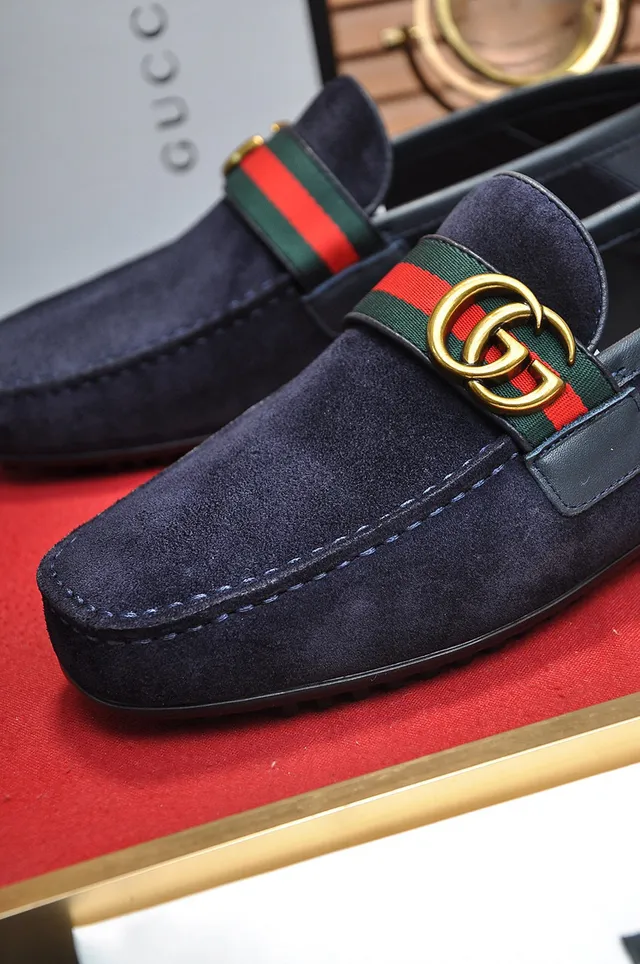 Gucci Horsebit 1955 Navy Suede Web Stripe Loafer 3