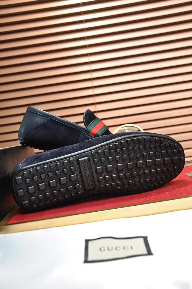 Gucci Horsebit 1955 Navy Suede Web Stripe Loafer 4