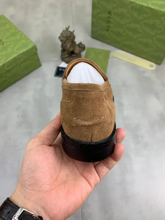 Gucci Horsebit 1955 Tan Suede Loafers 4