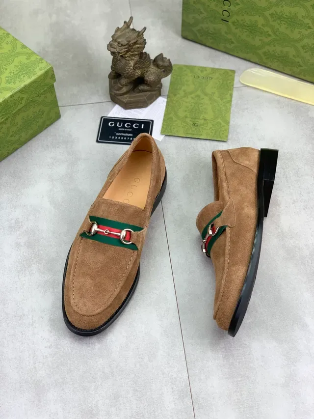 Gucci Horsebit 1955 Tan Suede Loafers 6