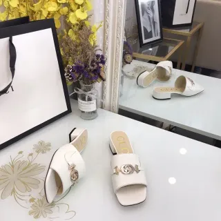 Gucci Horsebit 1955 White Gold Leather Double-G Buckle Casual Shoes
