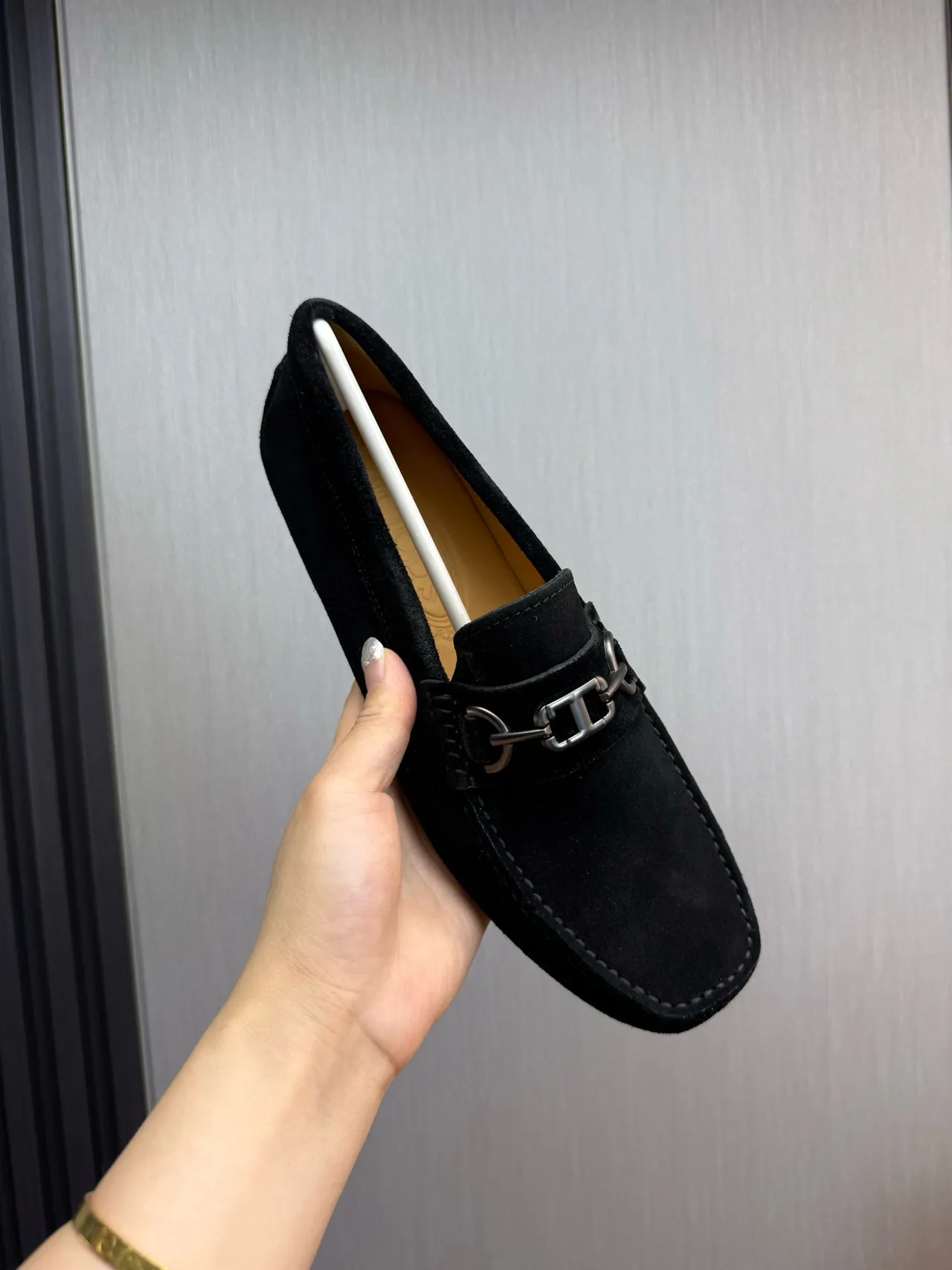 Gucci Horsebit Loafer mocassins en daim noir 8