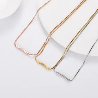 Gucci Iconic Bar ذهب فضة بسيطة منحوتة قلادة