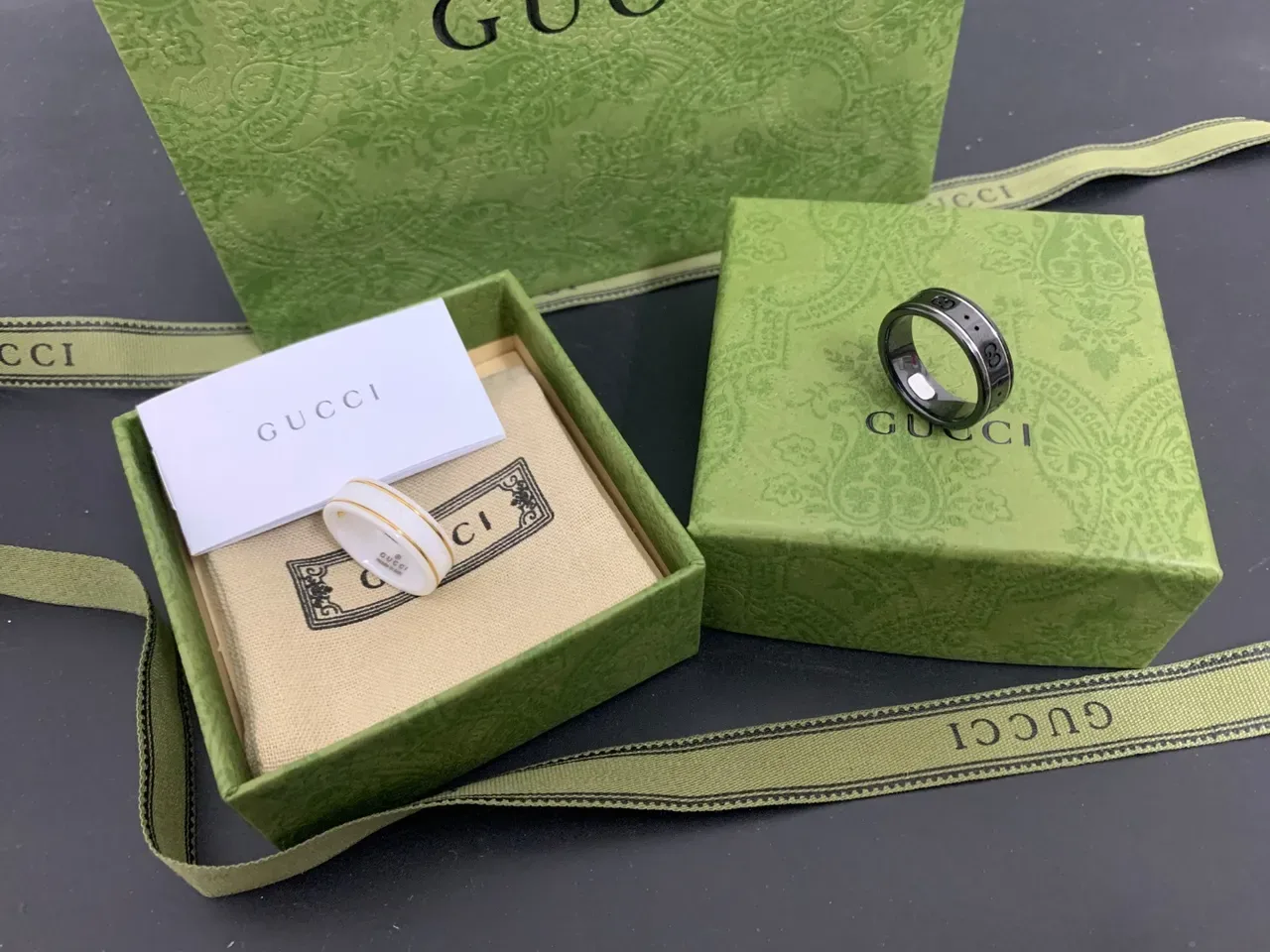 Gucci Interlocking G Ceramic and Metal Rings 4
