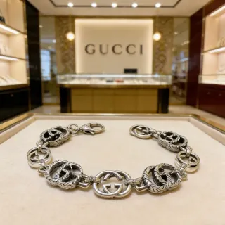 Gucci Interlocking G Twisted Link Silver Bracelet
