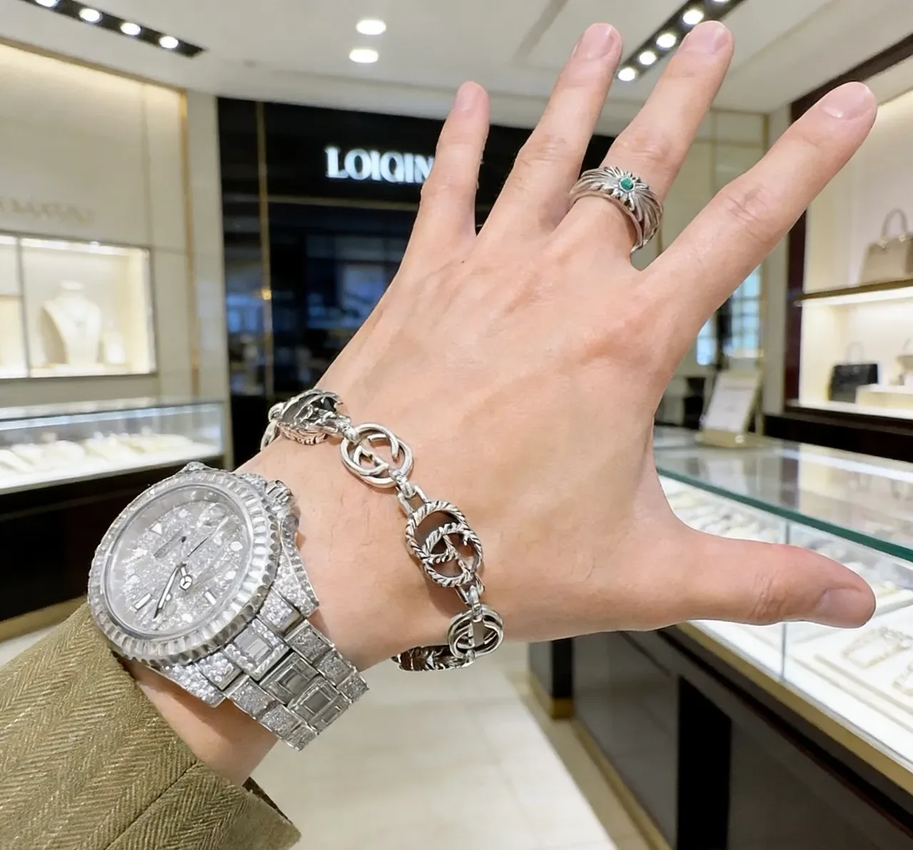 Gucci Interlocking G Twisted Link Silver Bracelet 8
