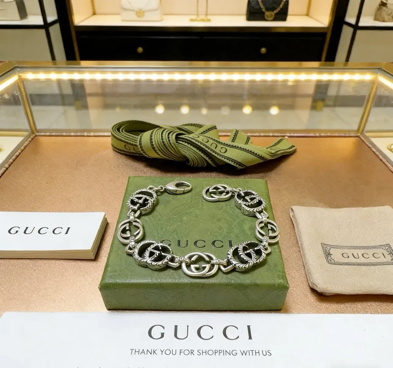 Gucci Interlocking G Twisted Link Silver Bracelet 9