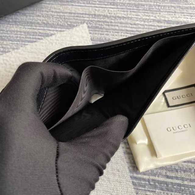 Gucci Kingsnake Print Noir Saffiano Leather Portefeuille Court 4