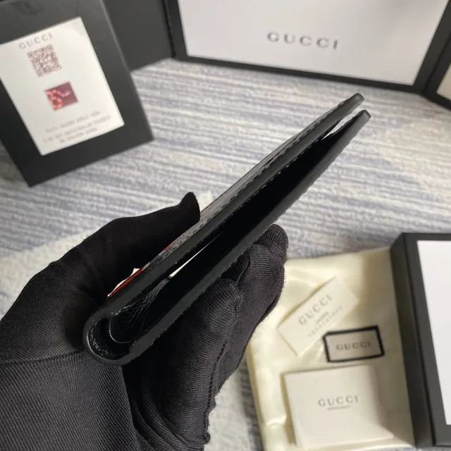 Gucci Kingsnake Print Noir Saffiano Leather Portefeuille Court 9
