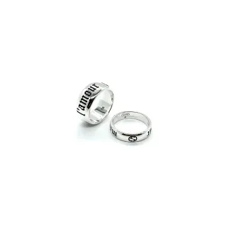 Gucci L'Amour Engraved Interlocking G Silver Rings