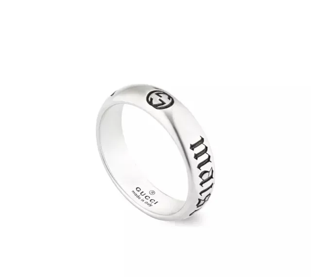 Gucci L'Amour Engraved Interlocking G Silver Rings 8