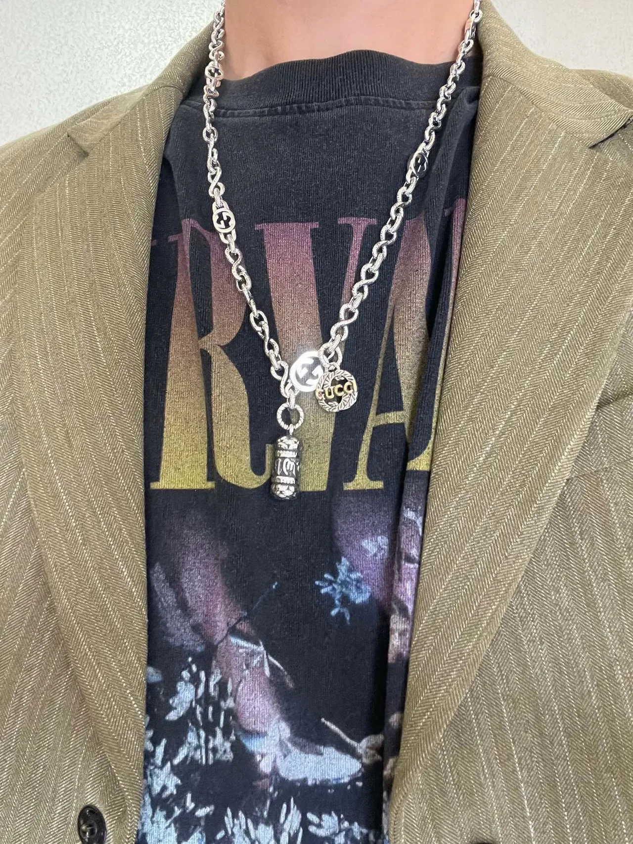 Gucci Multi-Pendant Silver Chain Necklace 2
