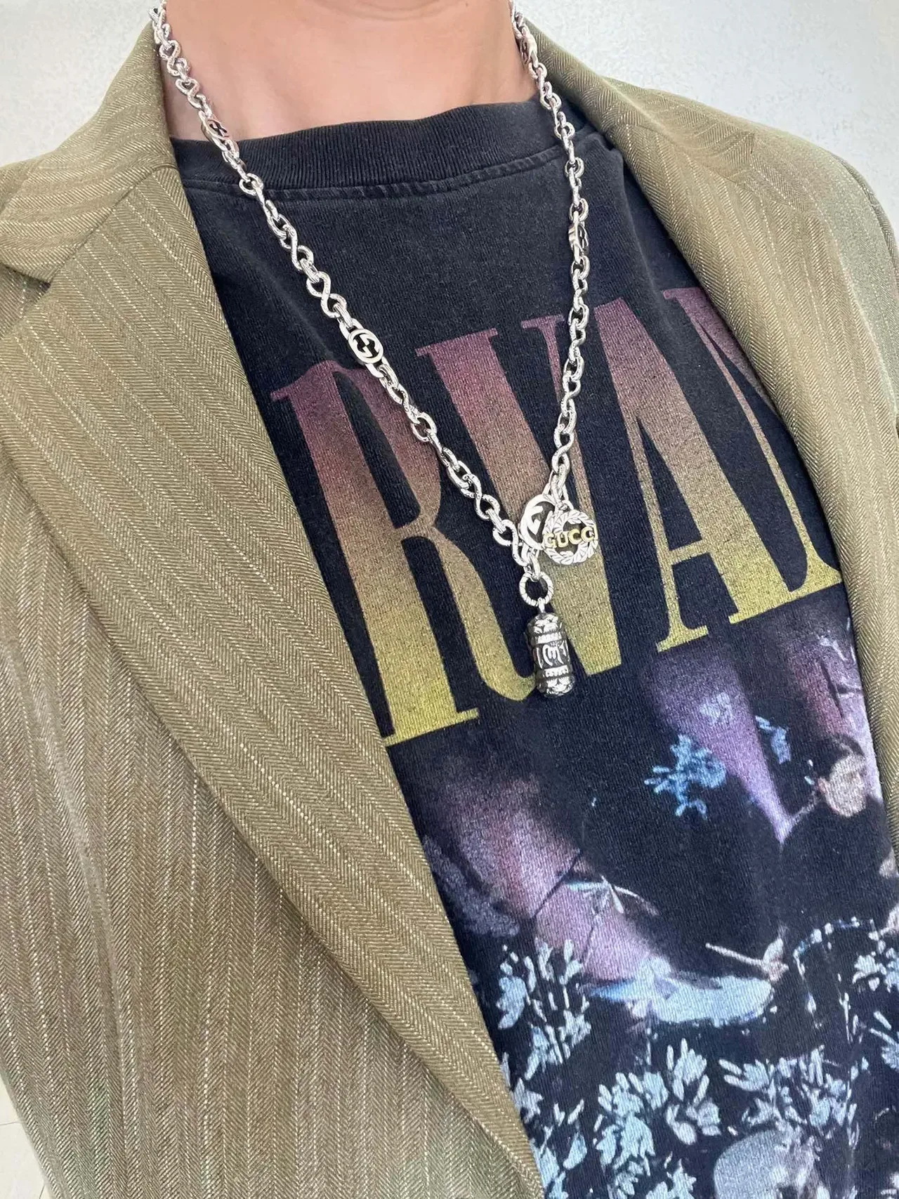 Gucci Multi-Pendant Silver Chain Necklace 8