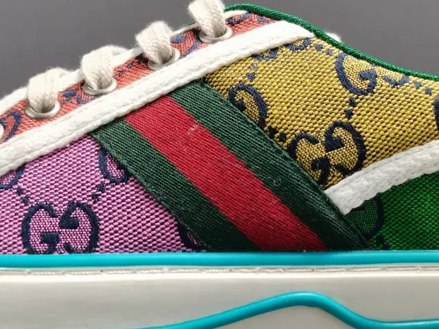 Gucci Multicolor Canvas Upper Multi-Panel Color Blocking Lifestyle Sneakers 8