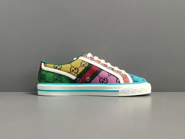 Gucci Multicolor Canvas Upper Multi-Panel Color Blocking Lifestyle Sneakers 11