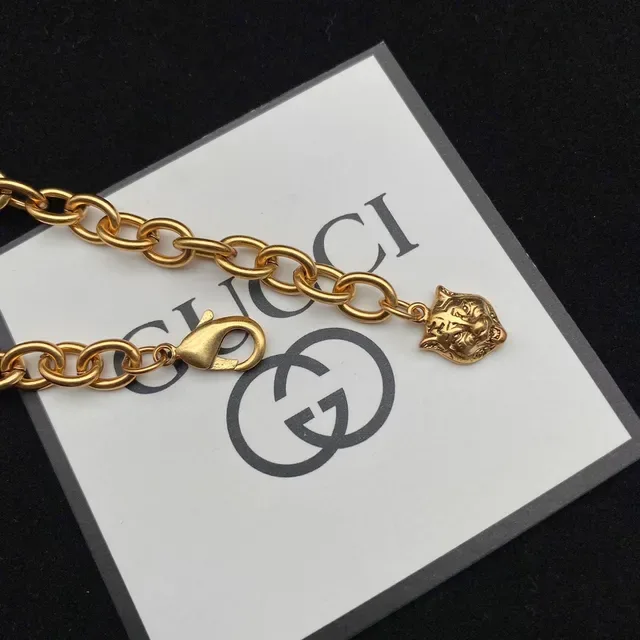 Gucci Pulseira Corrente Flor Cristal Multicor Dourado 2