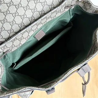 Gucci Ophidia बिज ब्राउन GG Monogram Canvas Web شرائط أكسنت كاجوال Backpack 3