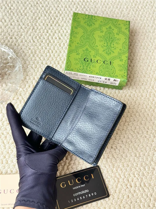 Gucci Ophidia Beige Leather Web Stripe Short Wallet 2