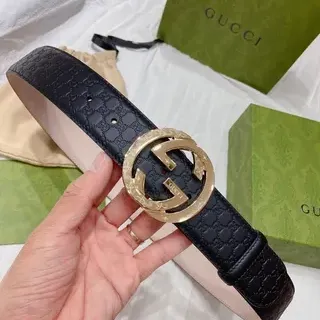 Gucci Ophidia Black GG Monogram Leather Belt