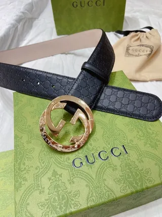 Gucci Ophidia Black GG Monogram Leather Belt 2