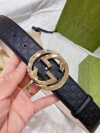 Gucci Ophidia Black GG Monogram Leather Belt 3