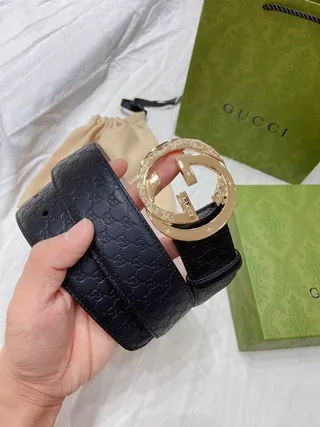 Gucci Ophidia Black GG Monogram Leather Belt 5