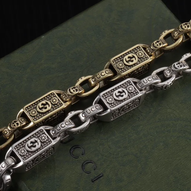 Gucci Ophidia Chain Bracelet Silver and Gold Tone Metal Bracelets 2