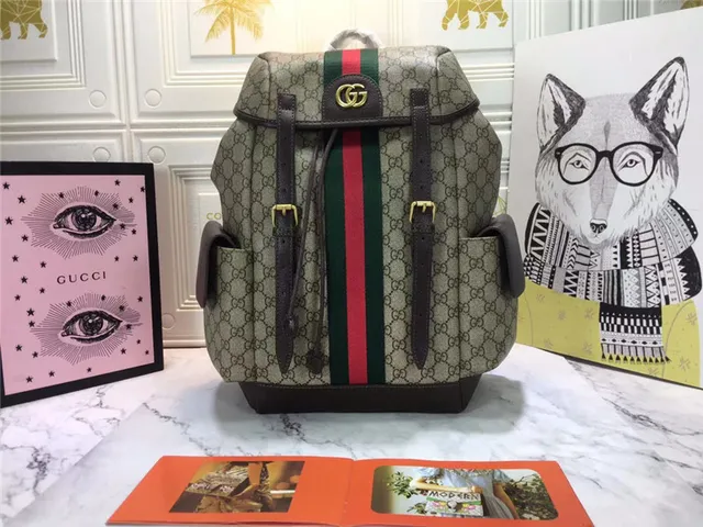Gucci Ophidia GG Monogram Canvas Web Stripe Casual Backpack 10