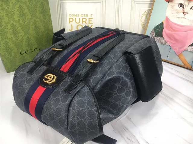 Gucci Ophidia GG Monogram Canvas Web Stripe Casual Backpack 15