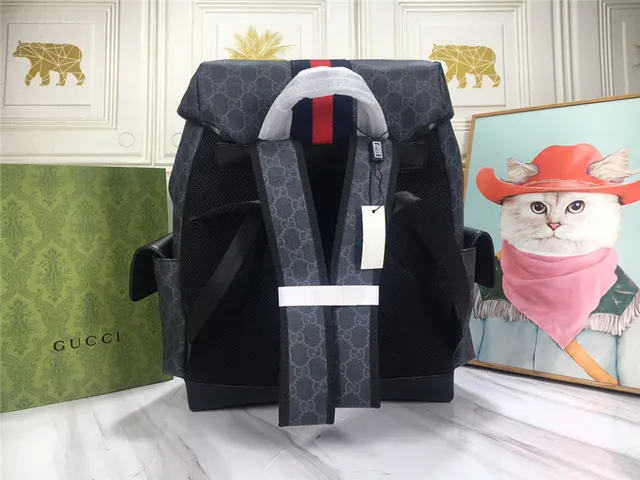 Gucci Ophidia GG Monogram Canvas Web Stripe Casual Backpack 16